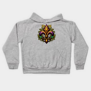 Fleur de Lis - Floral Mardi Gras Kids Hoodie